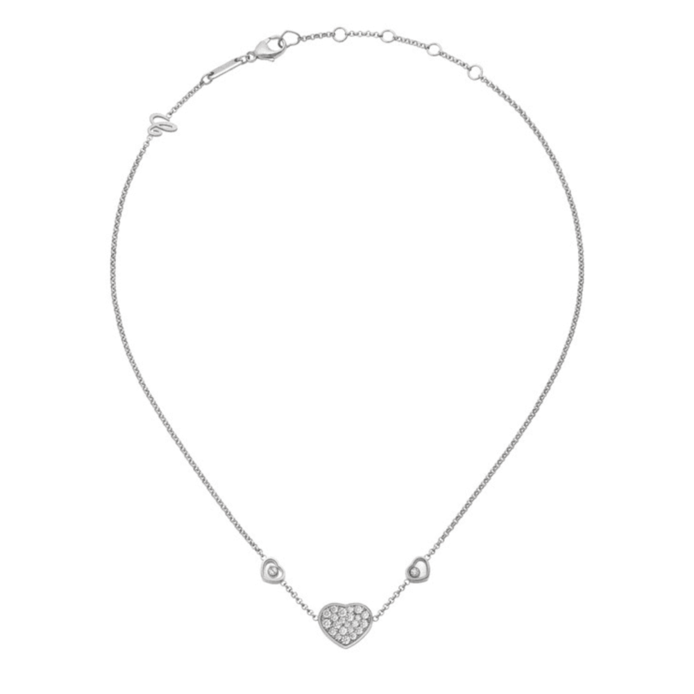 Happy Hearts – Collier en or gris avec un cœur serti de diamants