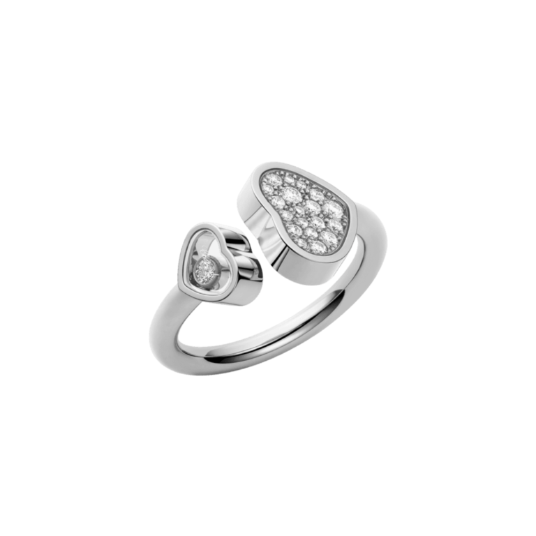 Chopard - Happy Hearts – Bague en or gris sertie de diamants