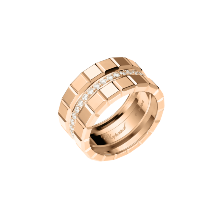 Chopard - Ice Cube – bague en or rose éthique avec diamants