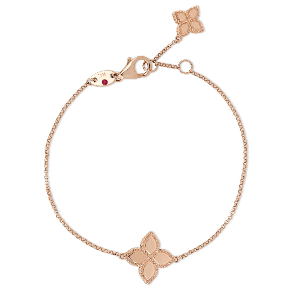 Bracelet in 750 rose gold with a flower design