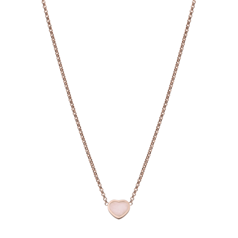 Chopard - My Happy Hearts – Collier en or rose avec opale rose