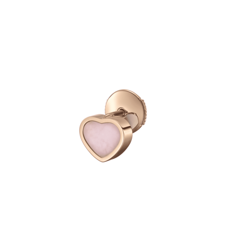 Chopard - My Happy Hearts – Mono boucle d’oreille en or rose avec opale rose