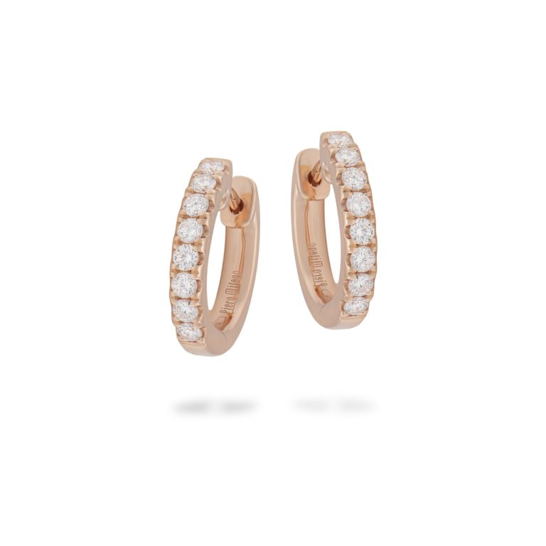 Piero Milano - Créoles en or rose avec diamants