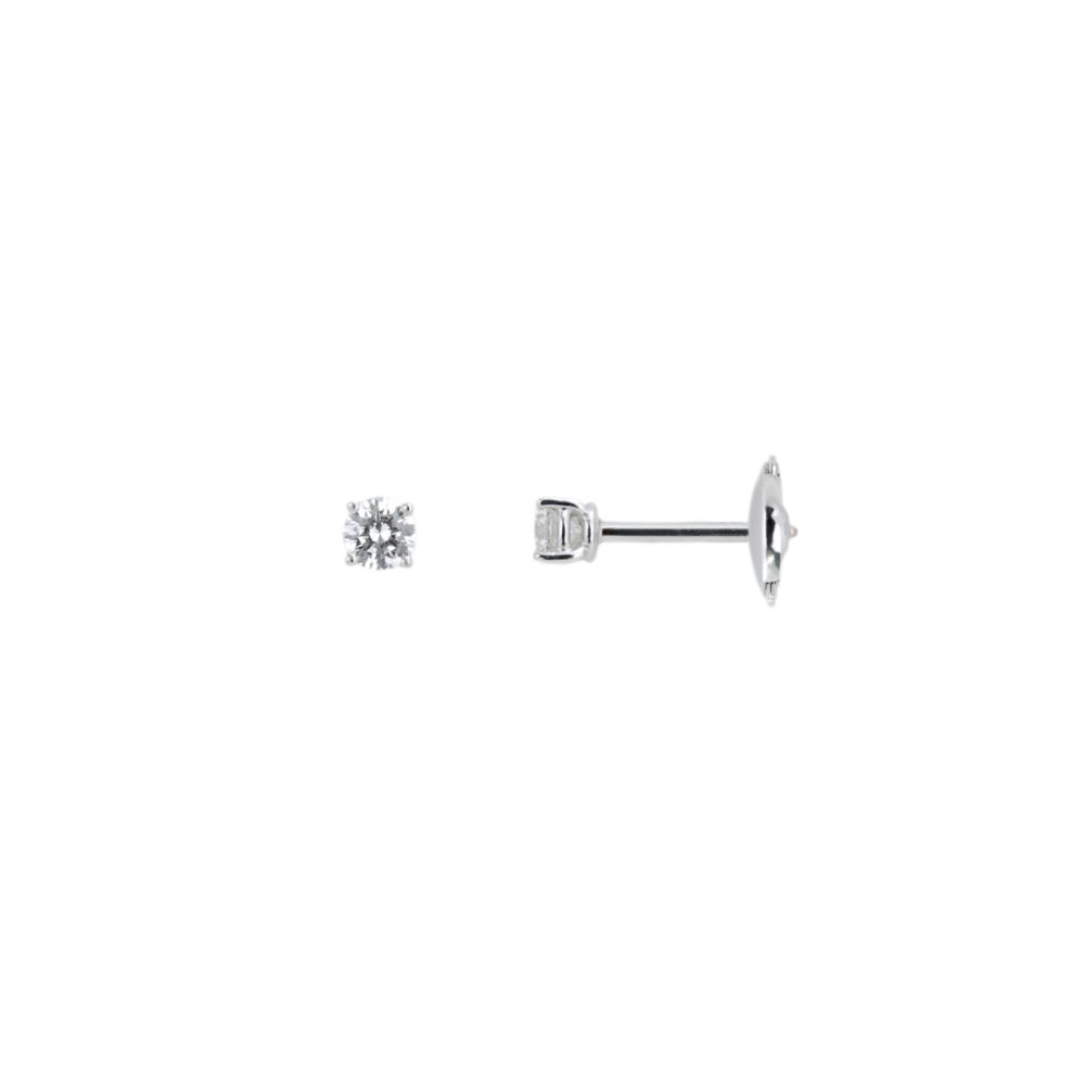 Stud earrings in white gold set with brilliant-cut diamonds – total 0.40ct