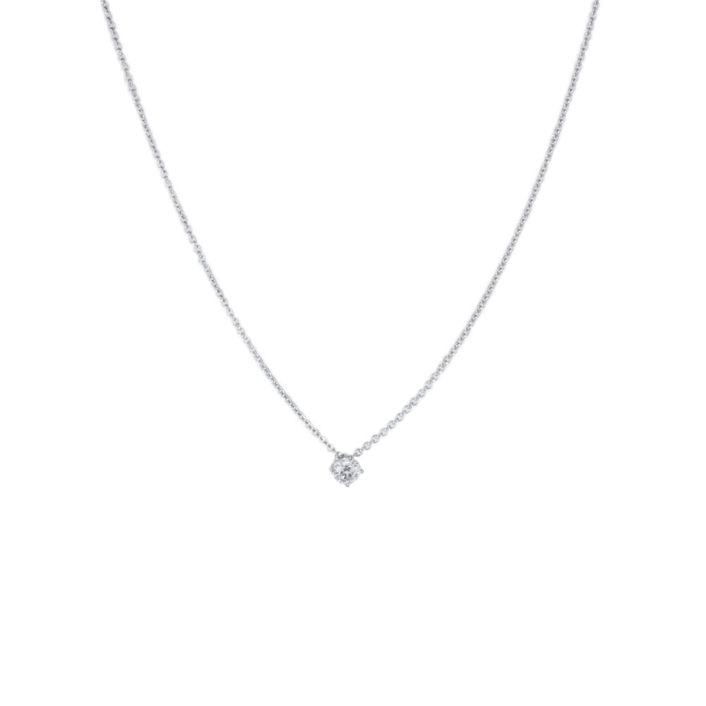 White gold collar set with a brilliant cut diamond – total 0.35ct