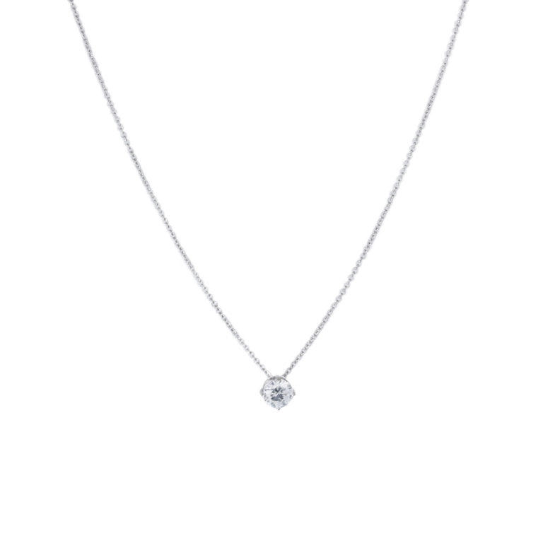 Lionel Meylan Créations - White gold collar set with a brilliant cut diamond – total 0.90ct