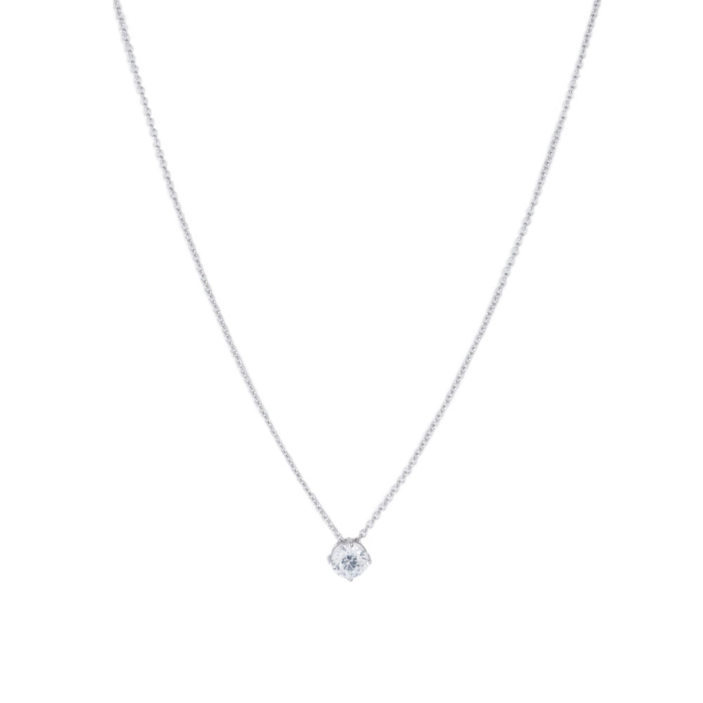 White gold collar set with a brilliant-cut diamond – total 0.75ct