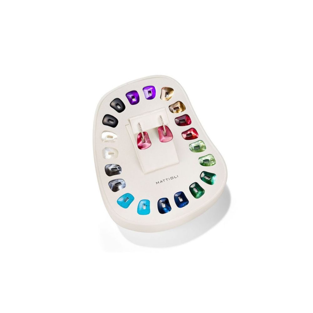 Puzzle Small – Créoles en or rose serties de diamants avec 11 paires de nacres