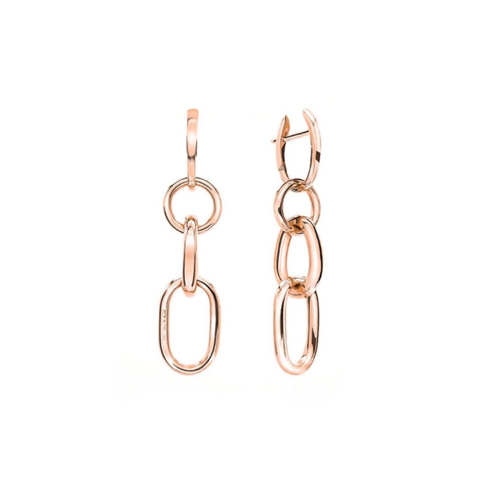 Drop earrings in pink gold 750