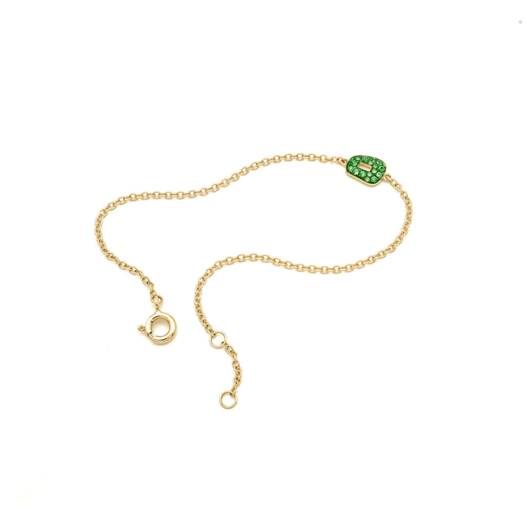 Mattioli - Mini puzzle bracelet in yellow gold set with tsavorite