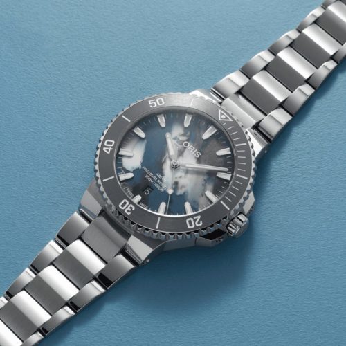 Oris Aquis date upcycle 01 733 7789 4150-07 8 23 04PEB horlogerie lionel meylan vevey lausanne montreux