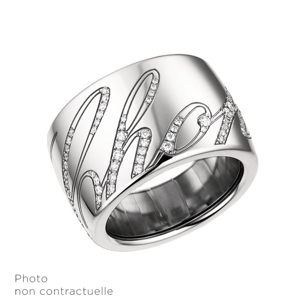 Bague Chopardissimo en or blanc 750 sertie