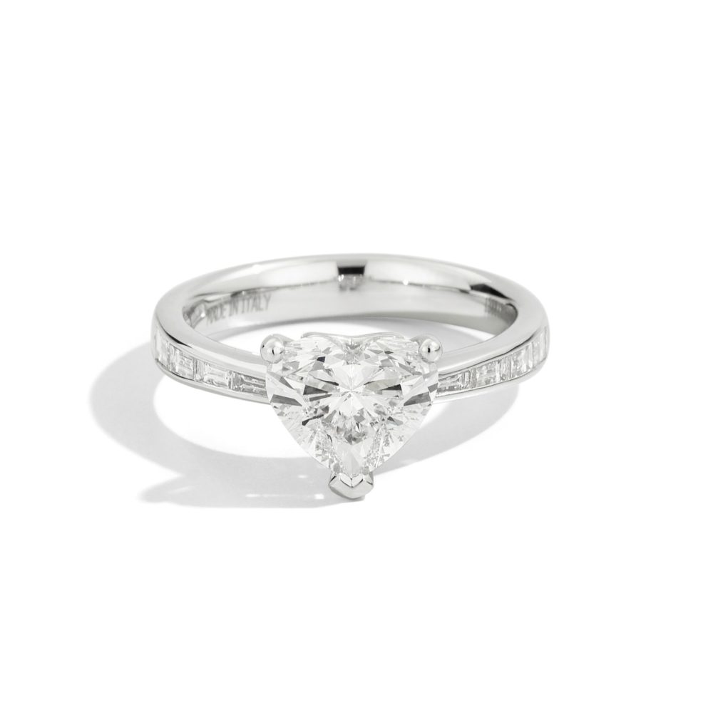 Solitaire Anniversary Love en or blanc et diamants – taille 53