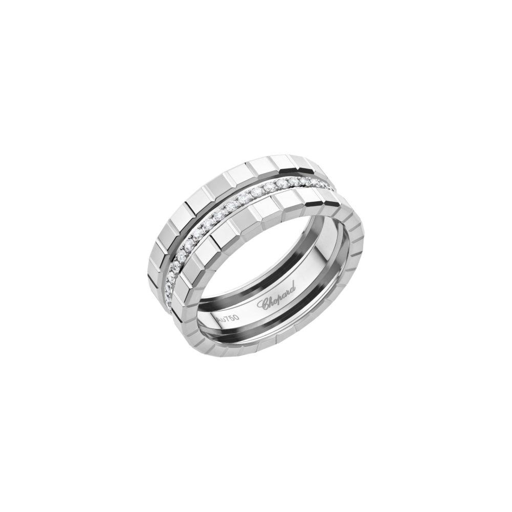 Bague Ice Cube en or blanc et diamants