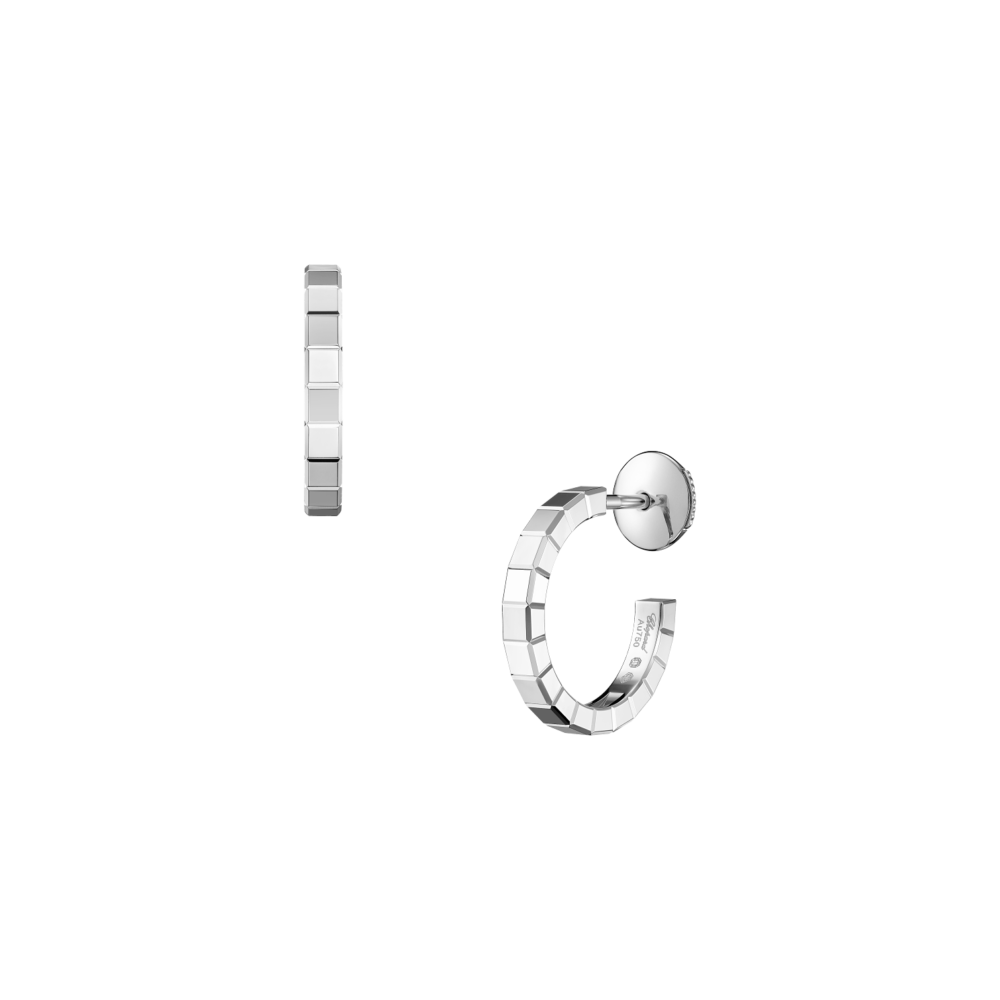 Boucles d’oreilles – Ice Cube en or blanc