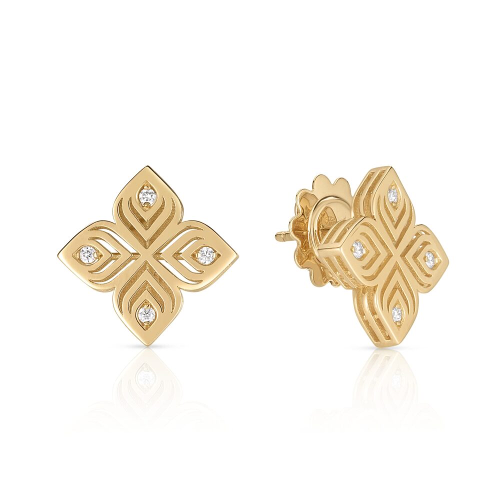 Arabesque Flower – Earrings in yellow gold and diamonds