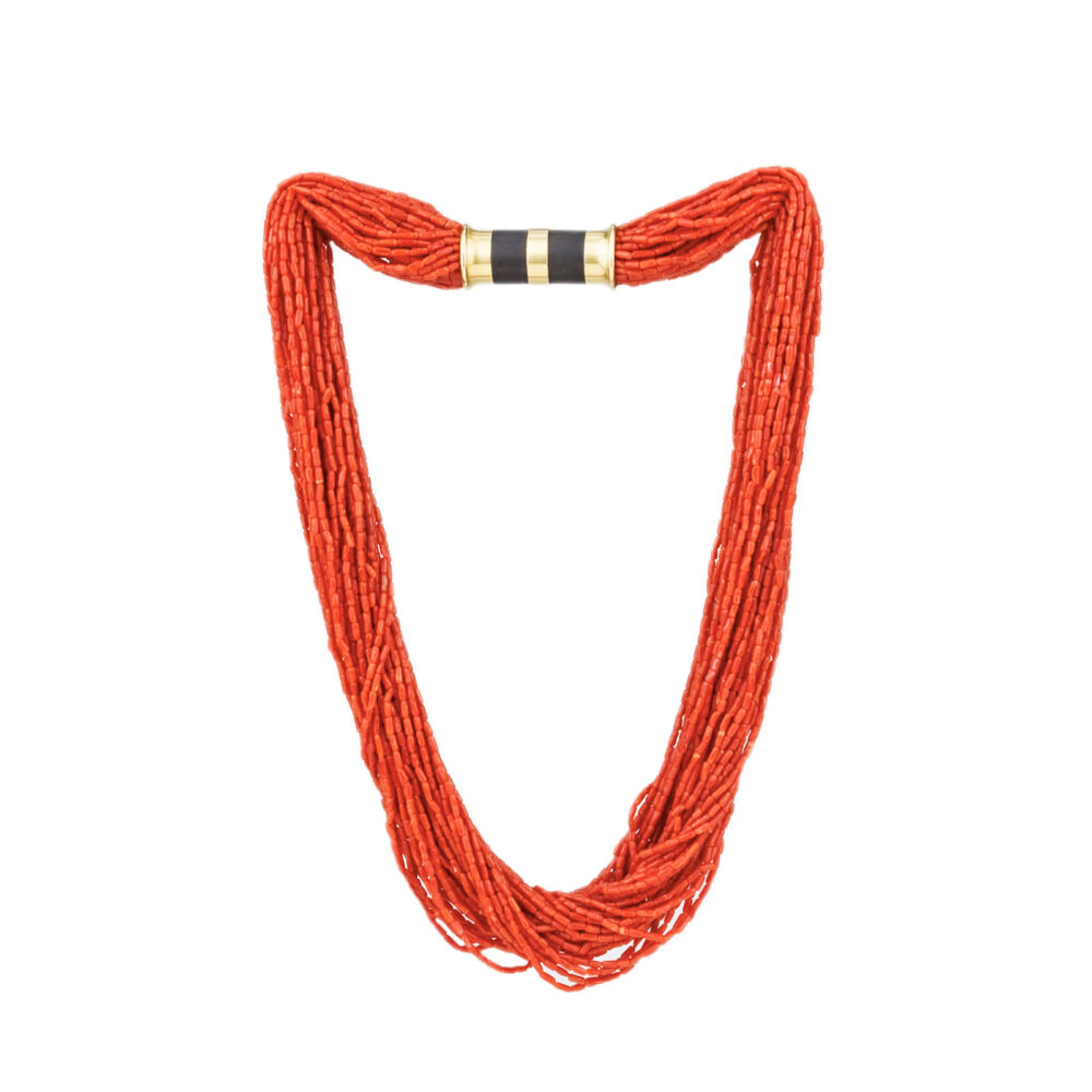 Collier Multi rangs corail