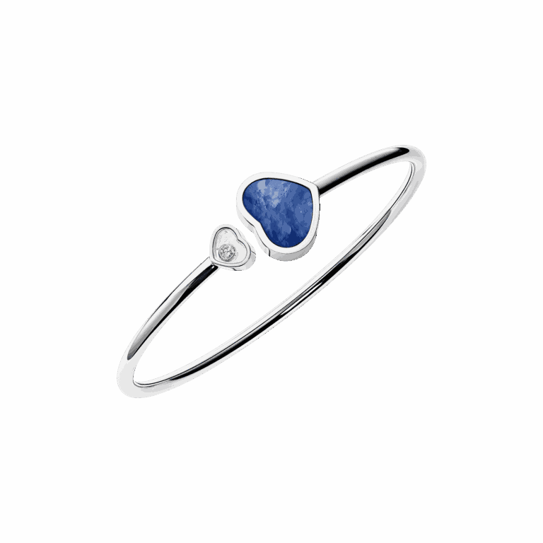 Chopard - Happy Hearts – Bracelet Jonc en or blanc, nacre et diamant