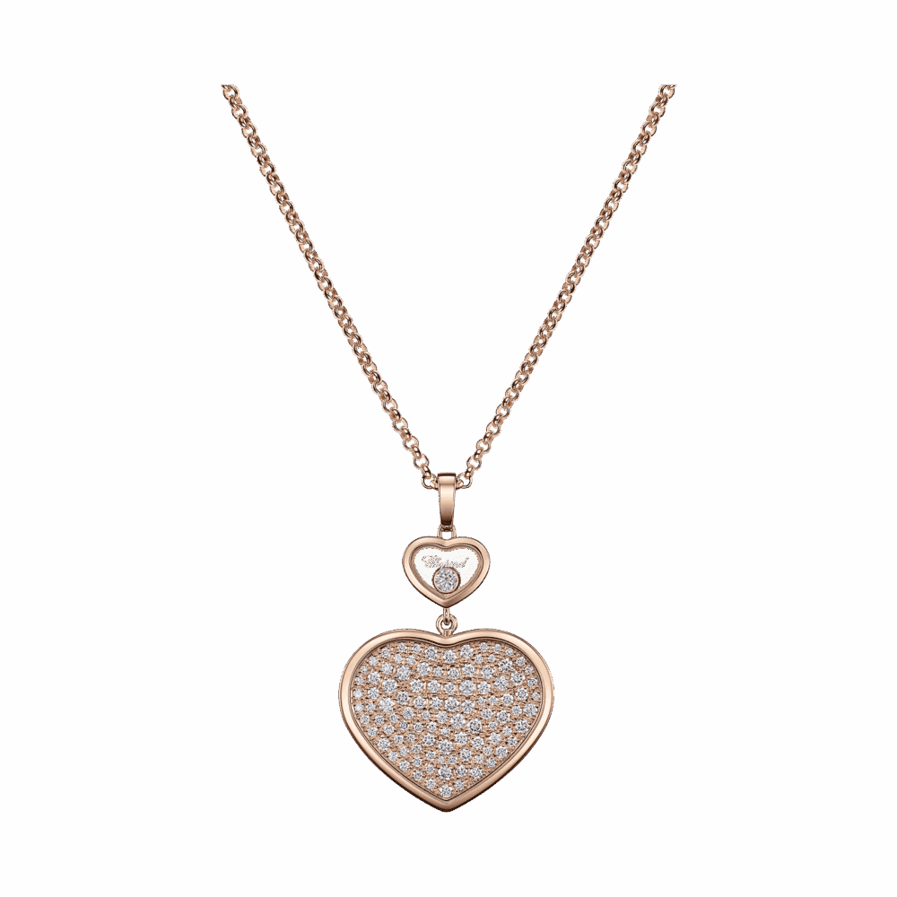 Happy Hearts pendentif en or rose et diamants