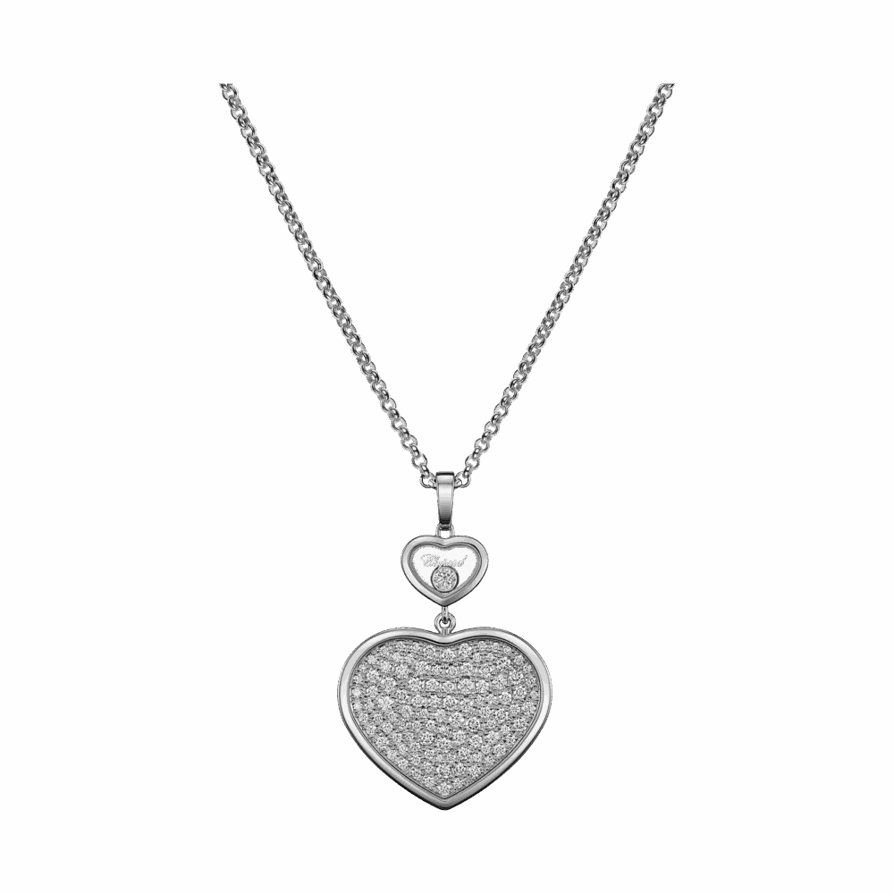 Happy Hearts pendentif en or blanc et diamants
