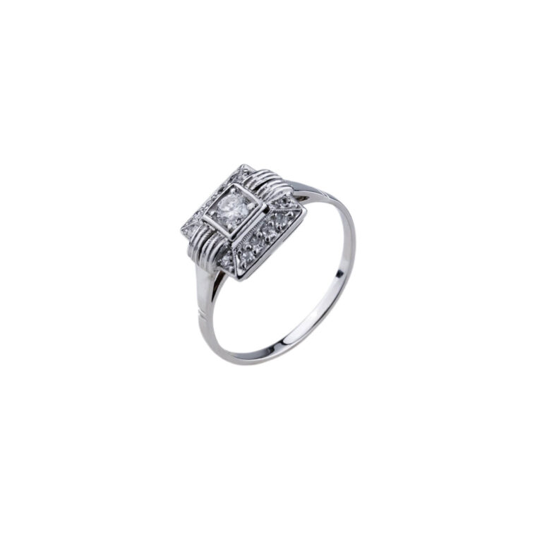 Bijoux Vintage - Bague or blanc
