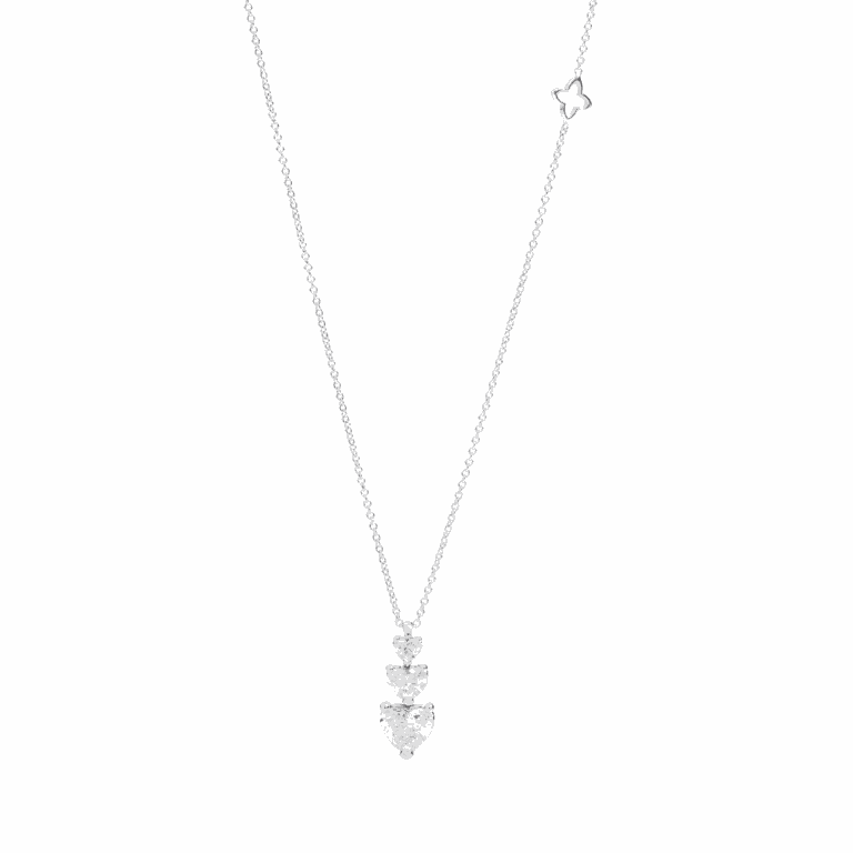 Recarlo - White gold necklace set with heart-cut diamonds totalling 0.515ct