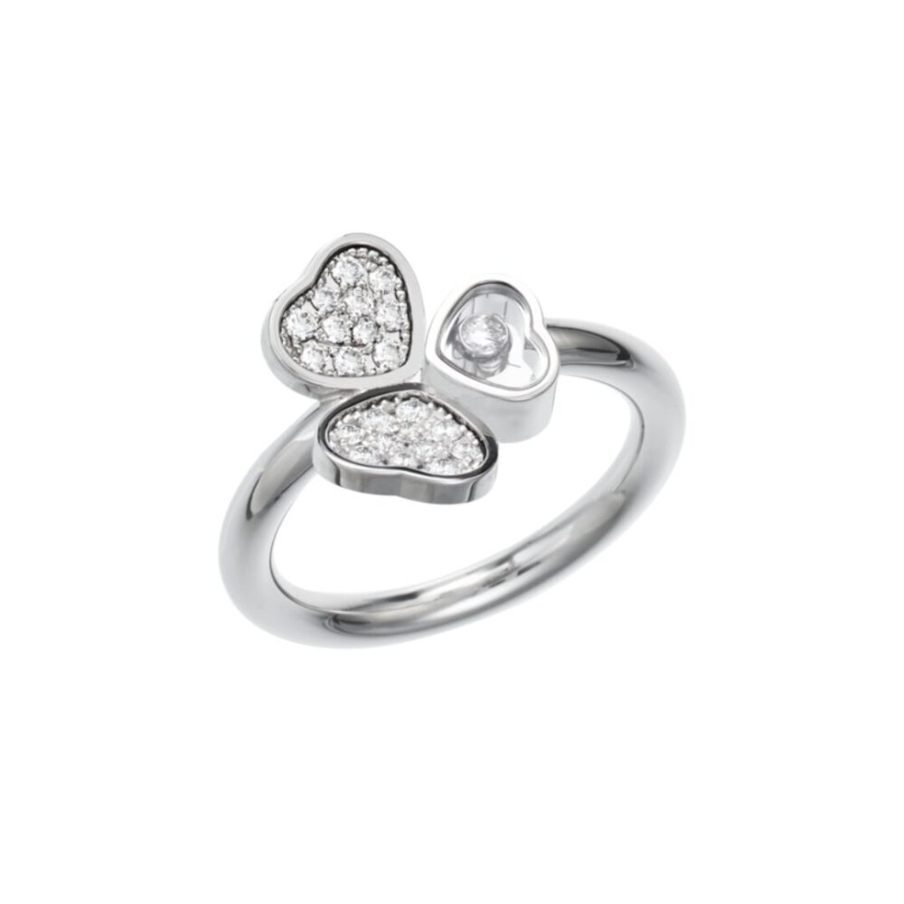 Happy Hearts – bague en or blanc et diamants