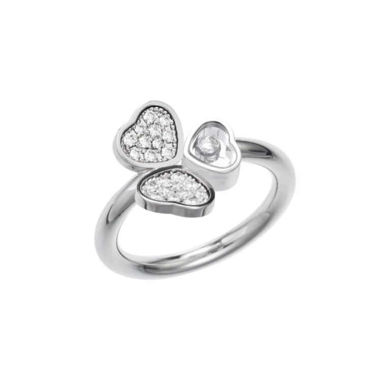 Chopard - Happy Hearts – bague en or blanc et diamants