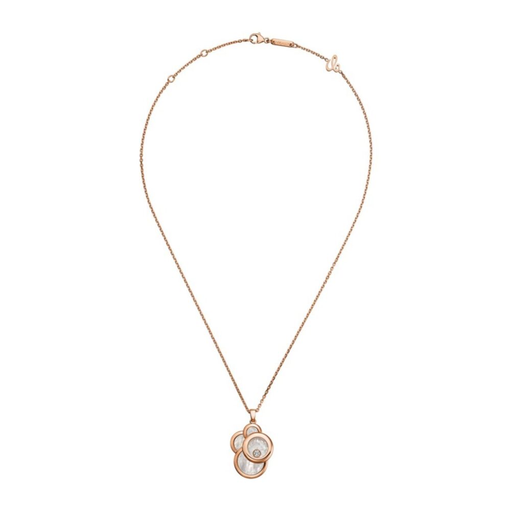 Happy Diamonds, collier avec pendentif or rose et nacre
