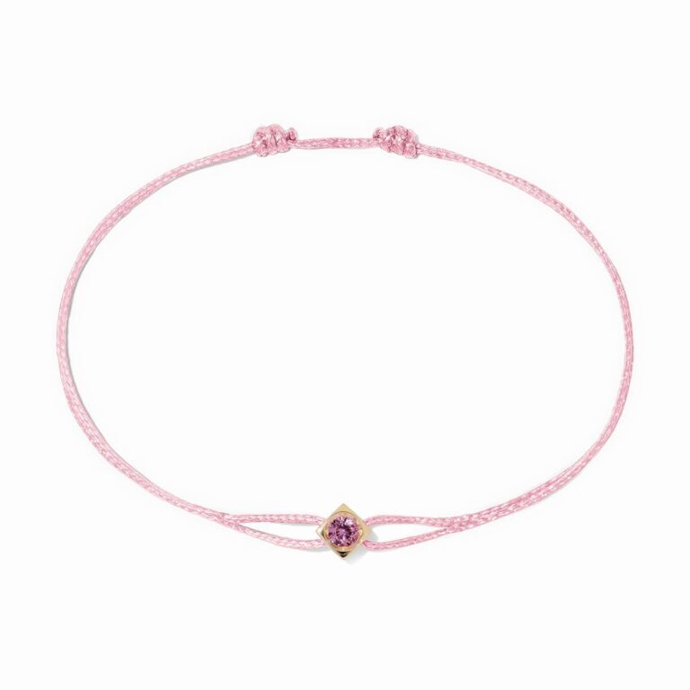 Dinh Van - Le Cube cord bracelet yellow gold and pink sapphire