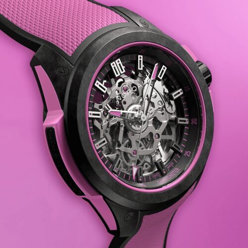 NORQAIN NNQ3001QBPI1AS/B003 Wild ONE Skeleton 39mm Hyper Pink horlogerie lionel meylan vevey lausanne